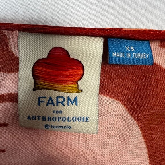 Farm Rio x Anthropologie One-Shoulder Fringe Dress Sun Crescent Moon Orange XS - Picture 6 of 16